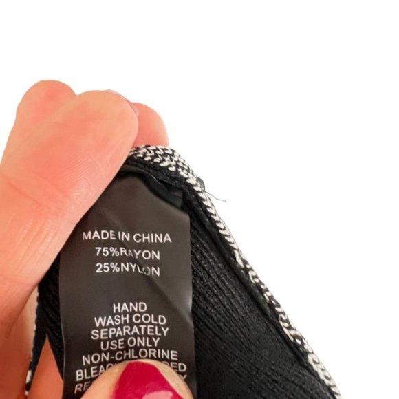 Vince Camuto Checked Shift Black/White Midi Dress - Picture 5 of 5